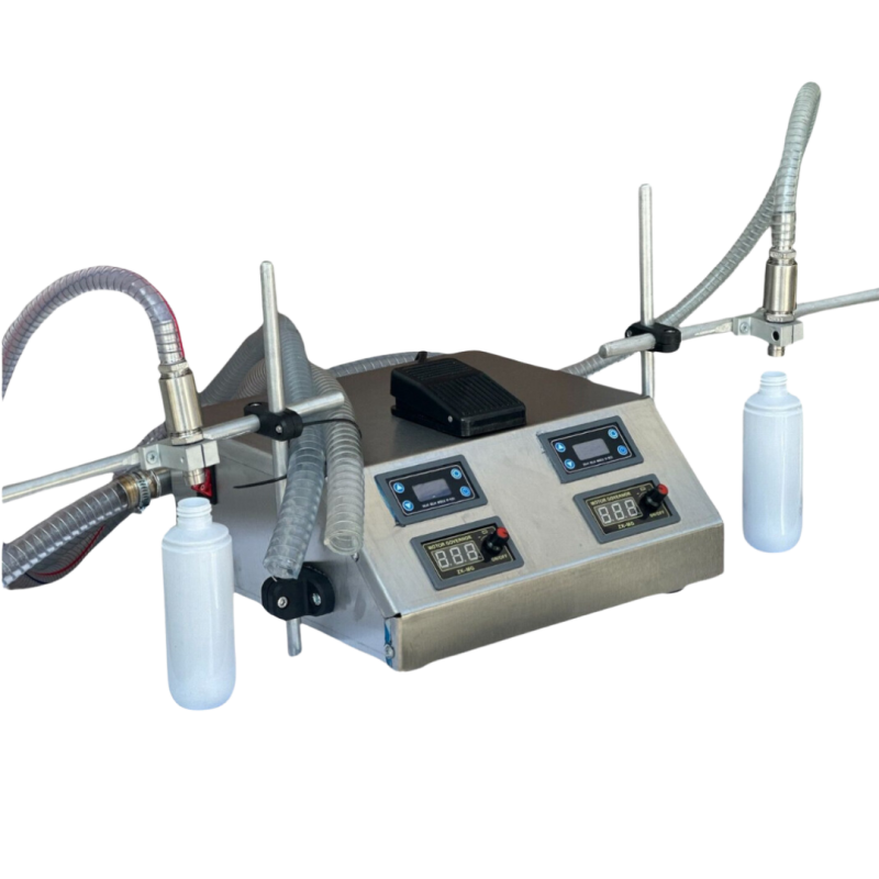 İki  Nozullu Yarı Otomatik Elektronik Yoğun Dolum Makinesi | 3ml - 3500ml Dolum Aralığı