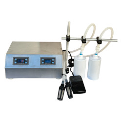 İki Nozullu Yarı Otomatik Elektronik Sıvı Dolum Makinesi | 3ml - 3500ml Dolum Aralığı