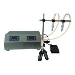 İki Nozullu Yarı Otomatik Elektronik Sıvı Dolum Makinesi | 3ml - 3500ml Dolum Aralığı