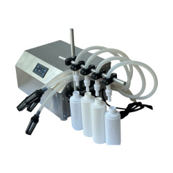 Dört Nozullu Yarı Otomatik Elektronik Sıvı Dolum Makinesi | 3ml - 3500ml Dolum Aralığı